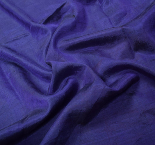 Sushila Vintage Blue Pure Silk Sari Remnant Scrap 5YD Soft Craft Fabric