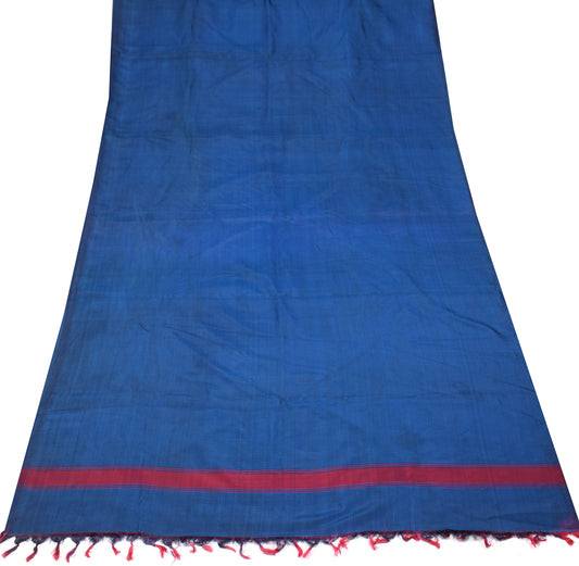 Sushila Vintage Pure Silk Sari Remnant Scrap Teal Blue 5YD Soft Craft Fabric