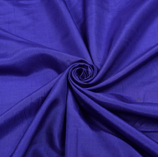 Sushila Vintage Blue Sari Remnant Scrap Pure Silk Woven 5YD Craft Fabric