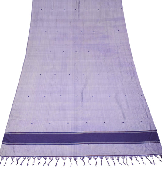Sushila Vintage Purple Sari Remnant Scrap Pure Silk Polka Dot 5YD Craft Fabric