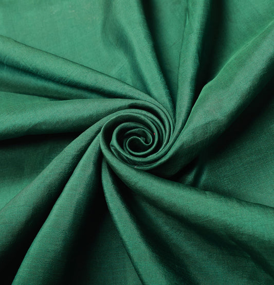 Sushila Vintage Green 4YD Sari Remnant Scrap Pure Silk Indian Craft Fabric