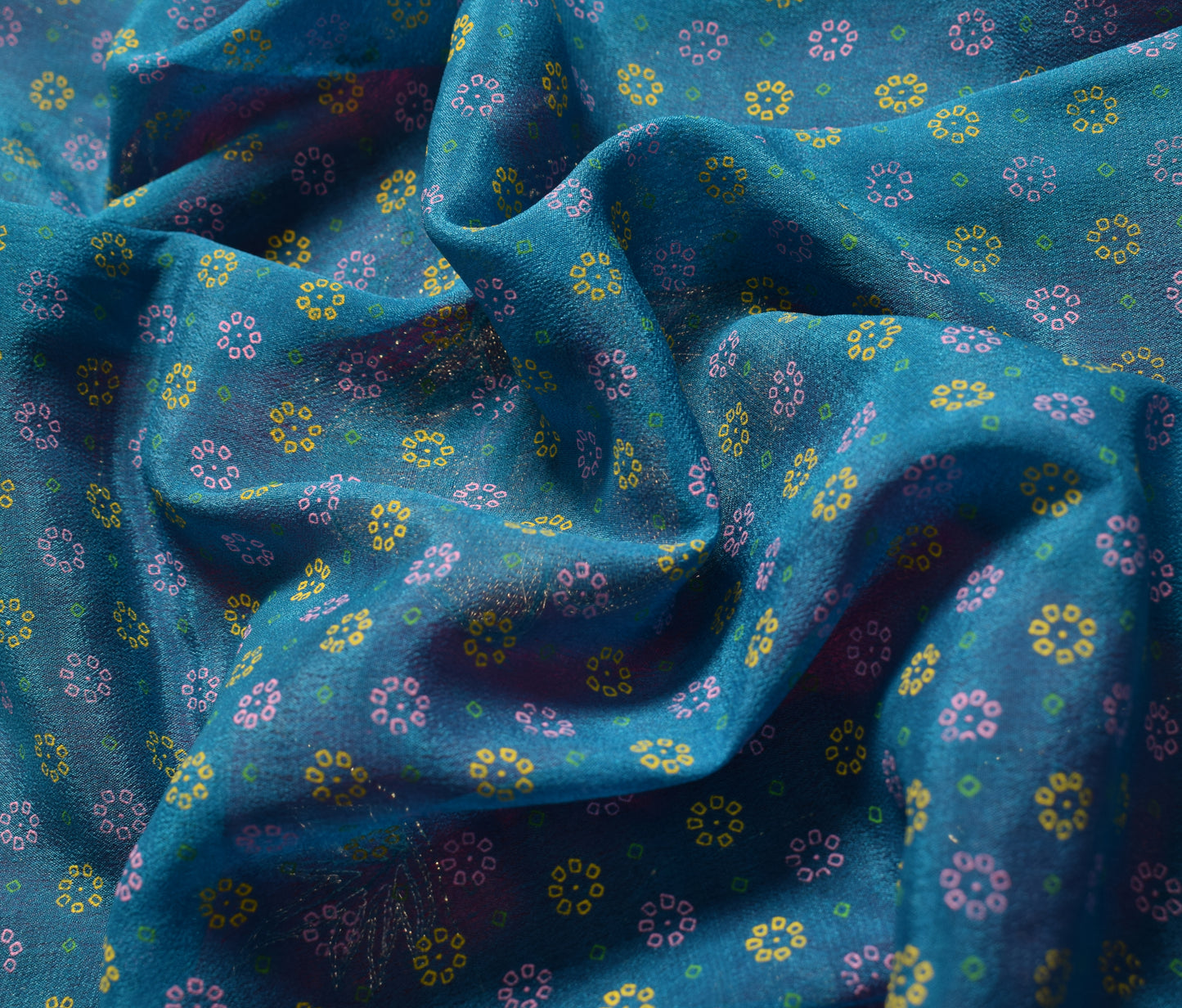 Sushila Vintage Blue Magenta Saree 100% Pure Silk Printed Embroidered Craft Sari Fabric