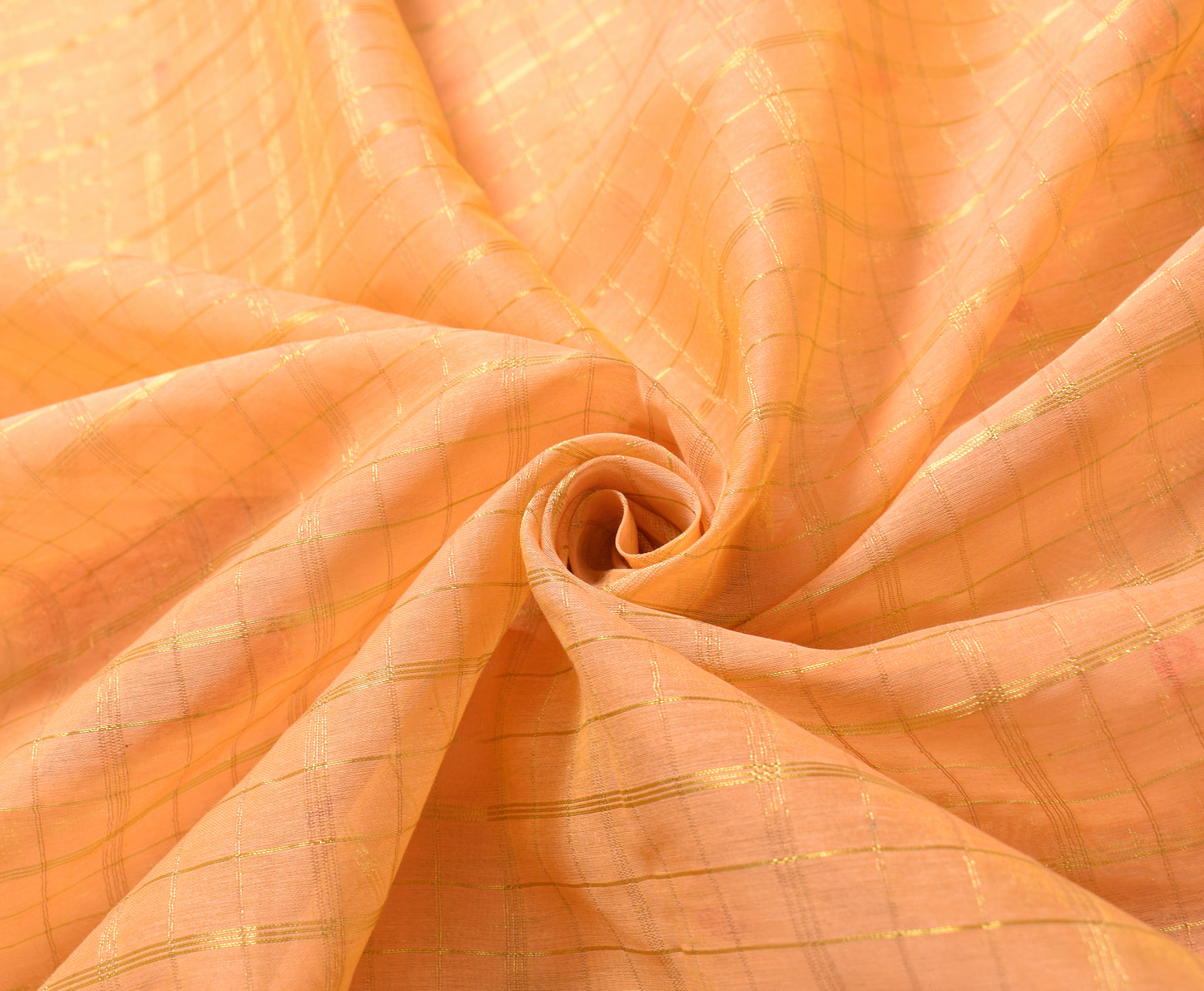 Sushila Vintage Peach Zari Woven Saree Bandhani Patch Work Pure Cotton Silk Sari with Blouse Fabric