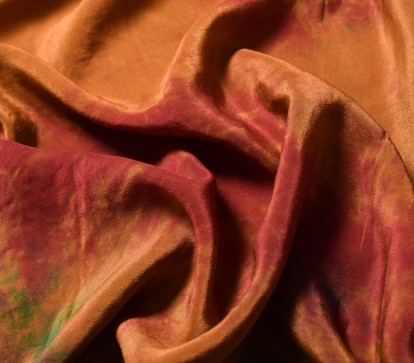 Sushila Vintage Tie-Dye Saree Pure Crepe Silk Sequins Beads Embellish Sari Craft Fabric