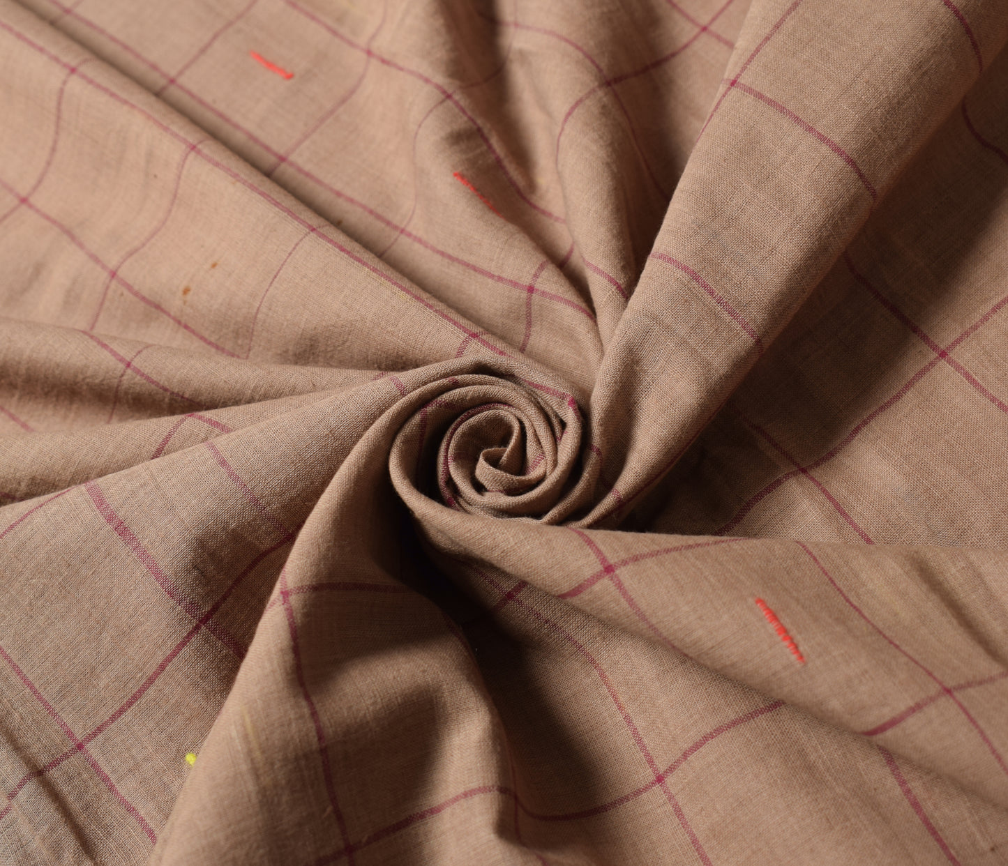 Sushila Vintage Brown Saree Pure Cotton Hand Woven Ikat Patola Sari 6 Yard Fabric