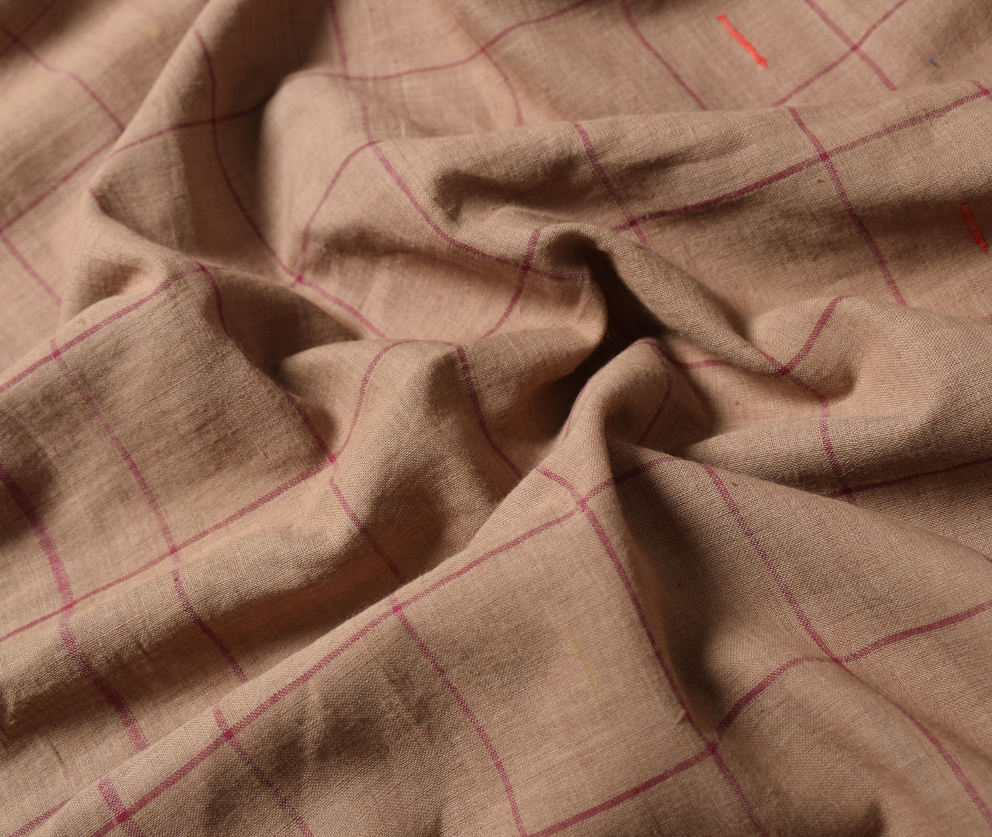 Sushila Vintage Brown Saree Pure Cotton Hand Woven Ikat Patola Sari 6 Yard Fabric
