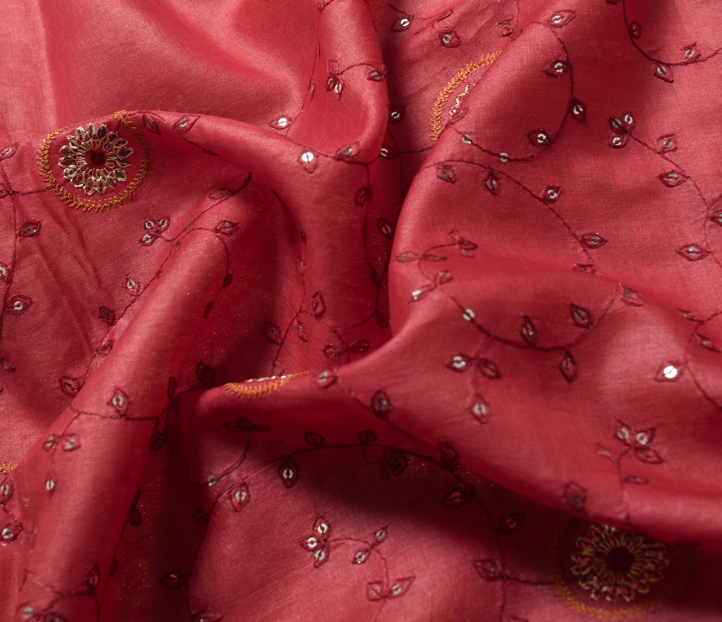 Sushila Vintage Maroon Saree Pure Silk Embroidered Woven Border Pallu Sari Fabric