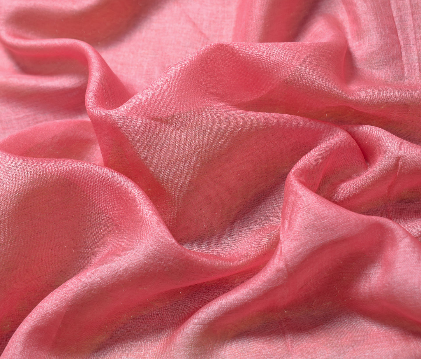 Sushila Vintage Woven Pink Saree Pure Tussar Silk Embroidered Sari Craft Fabric