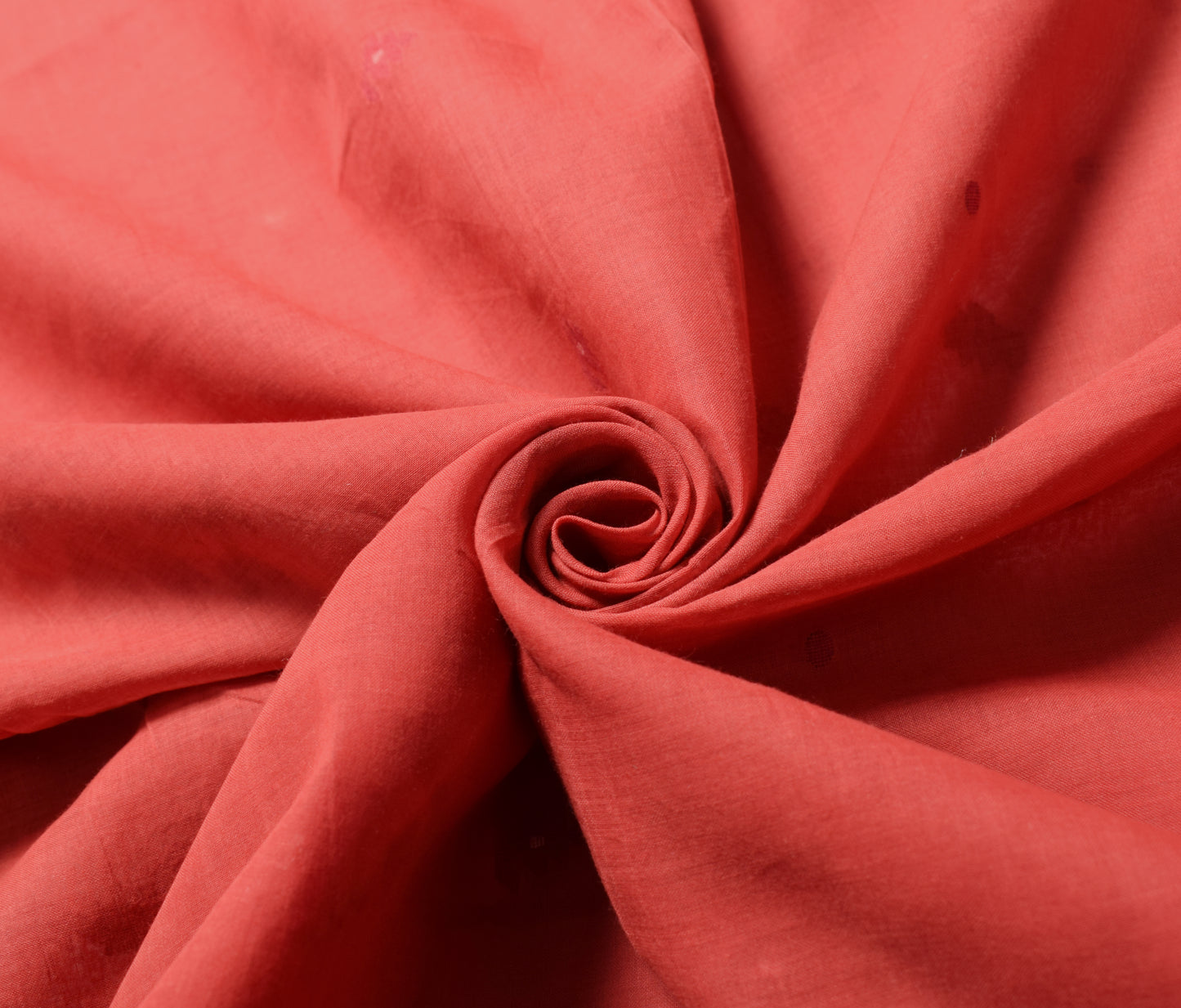 Sushila Vintage Red Saree Pure Cotton Bengal Tant Woven Floral Sari Craft Fabric