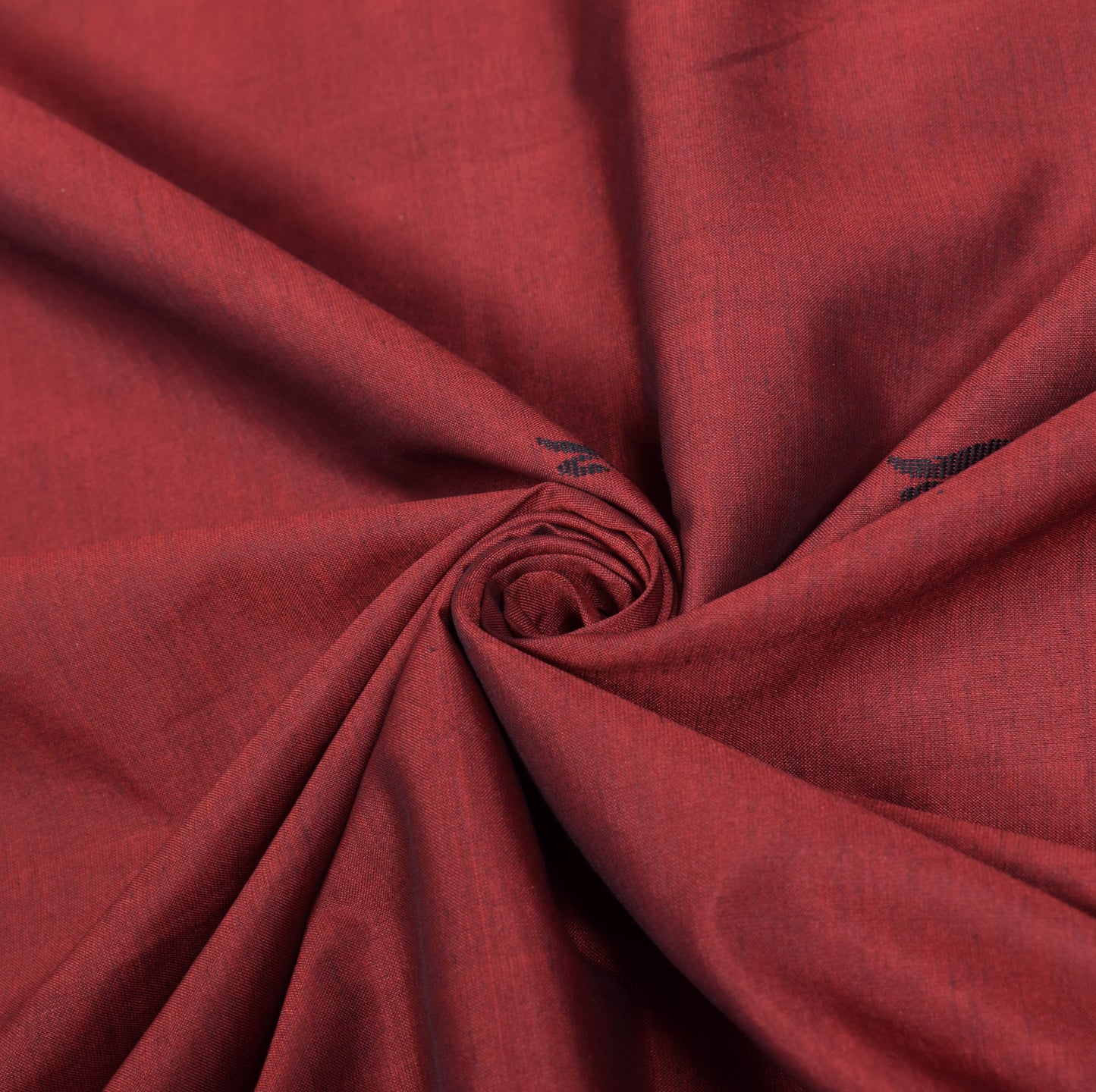 Sushila Vintage Handloom Maroon Saree Pure Cotton Silk Peacock Woven 6YD Sari Fabric