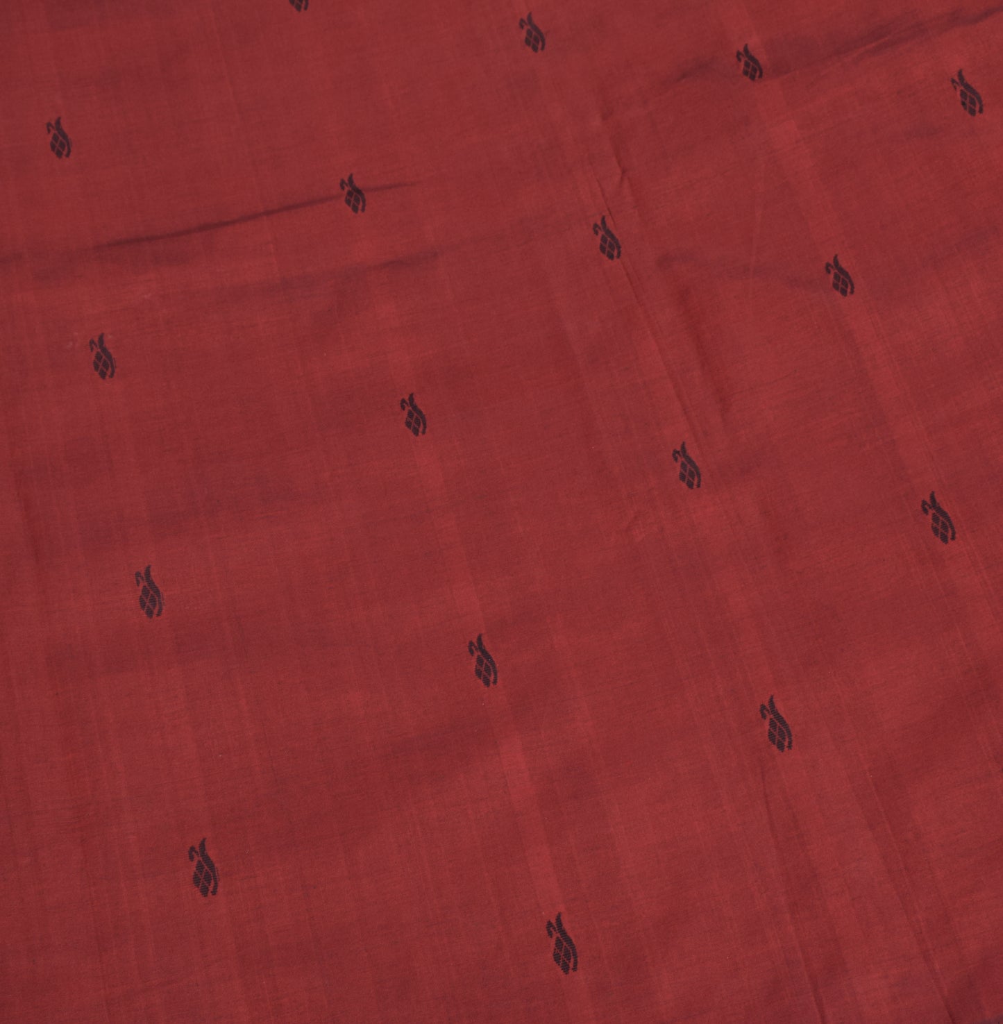 Sushila Vintage Handloom Maroon Saree Pure Cotton Silk Peacock Woven 6YD Sari Fabric