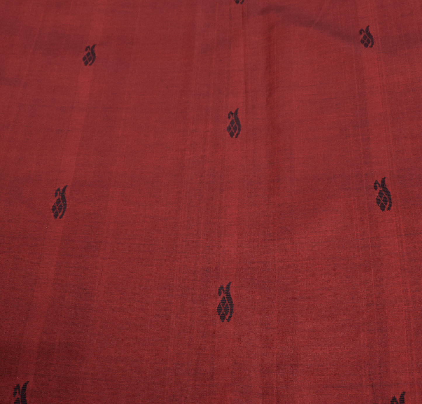 Sushila Vintage Handloom Maroon Saree Pure Cotton Silk Peacock Woven 6YD Sari Fabric