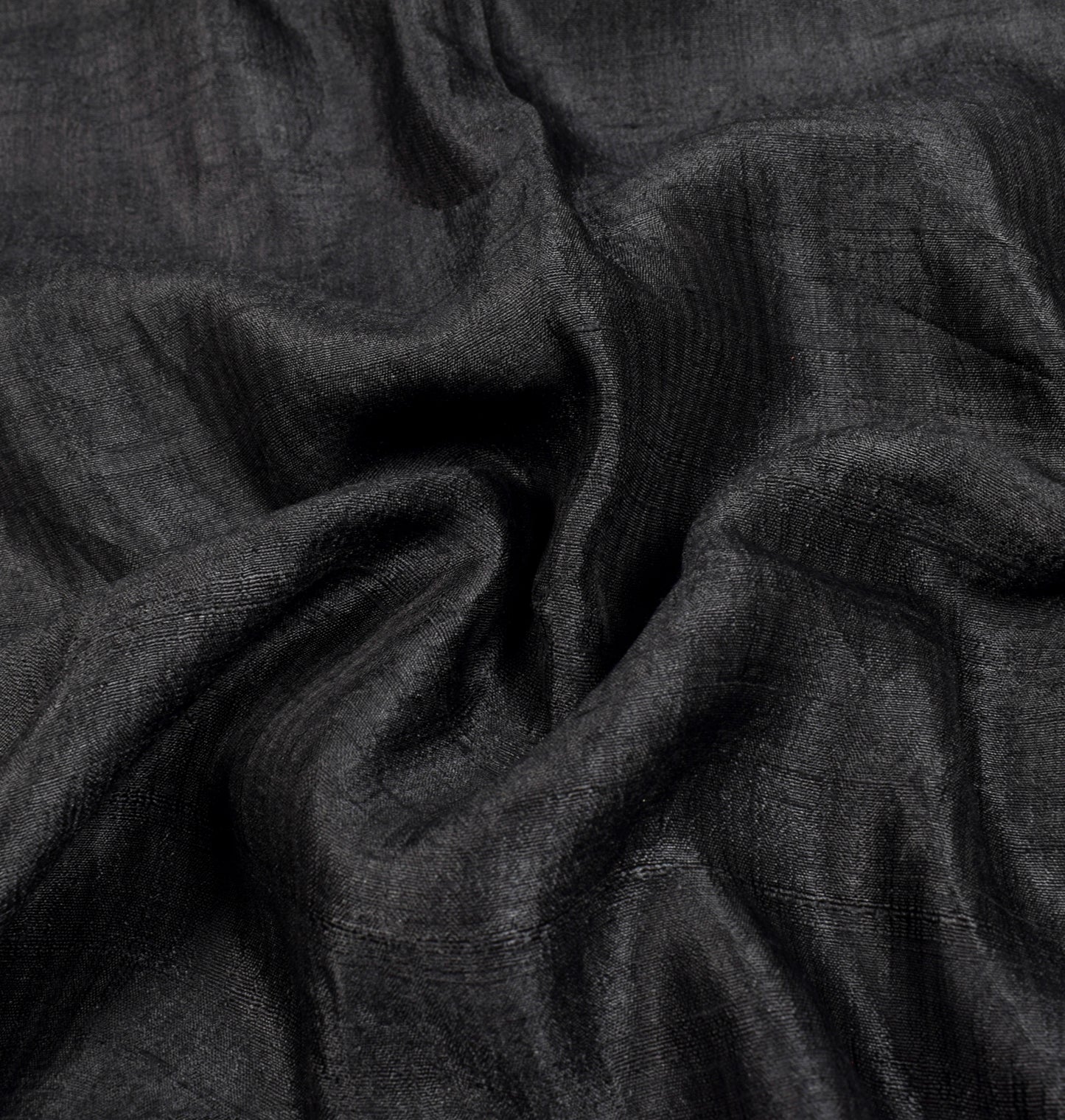 Sushila Vintage Pure Khadi Silk Handloom Saree Black Stripes Woven Sari Fabric