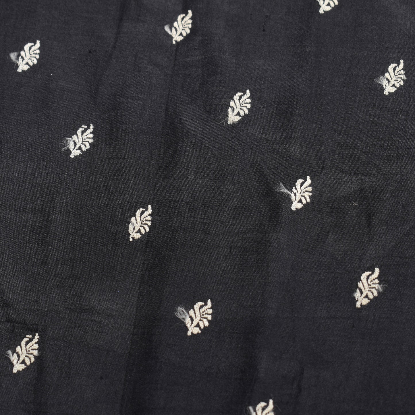 Sushila Vintage Black Woven Saree Pure Silk 6YD Soft Sari Craft Fabric