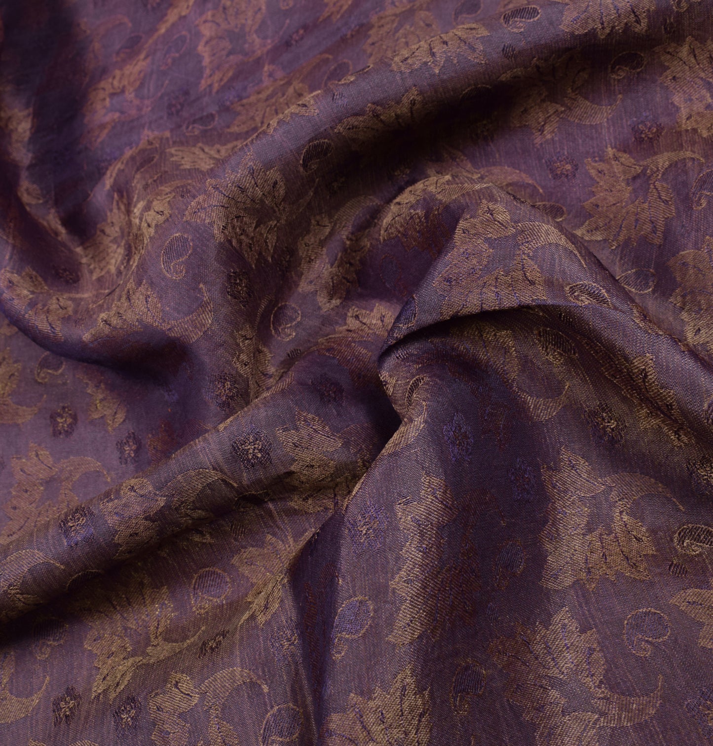 Sushila Vintage Pure South Silk Saree Purple Woven Brocade HEAVY Sari Craft Fabric