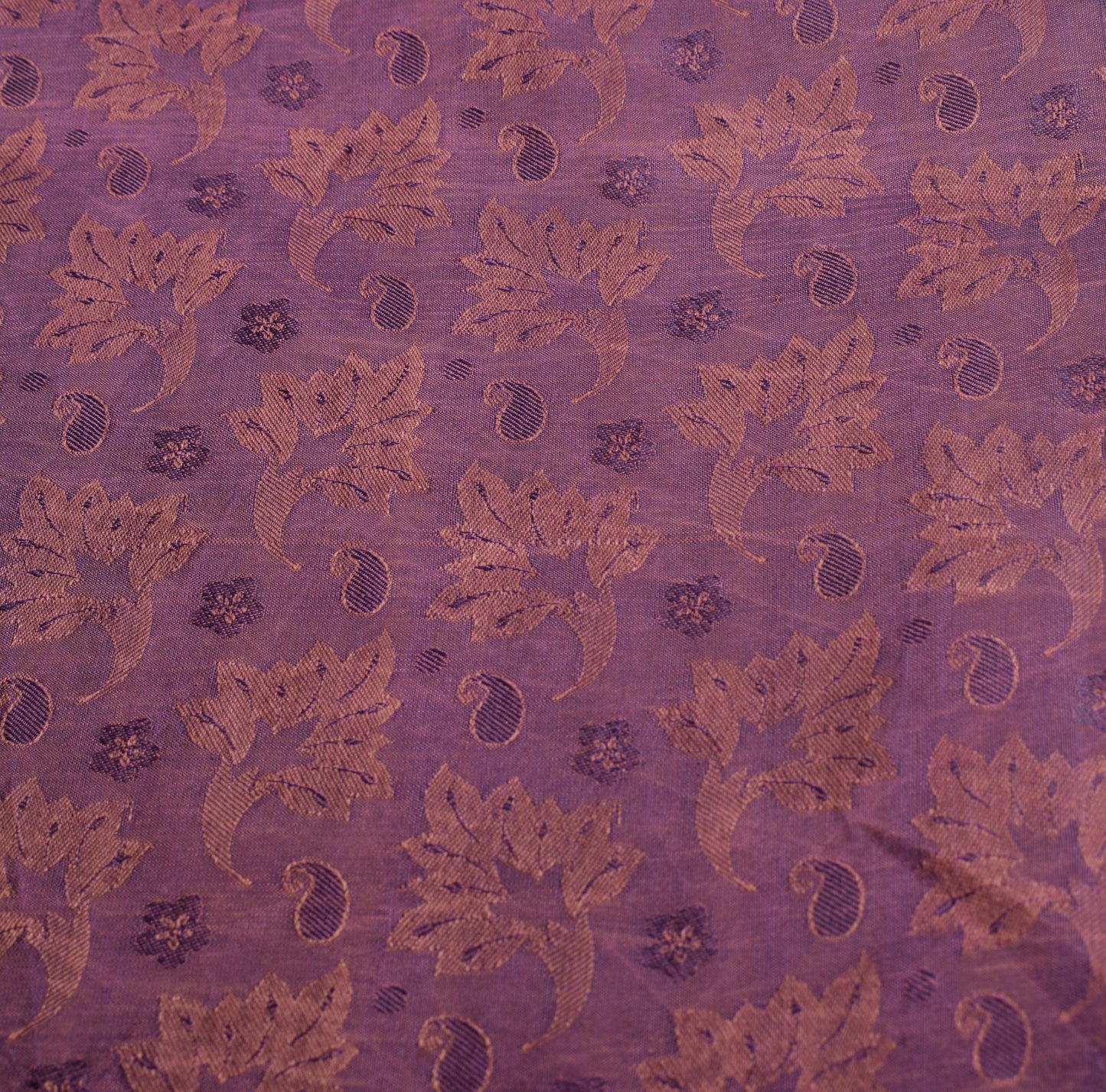 Sushila Vintage Pure South Silk Saree Purple Woven Brocade HEAVY Sari Craft Fabric