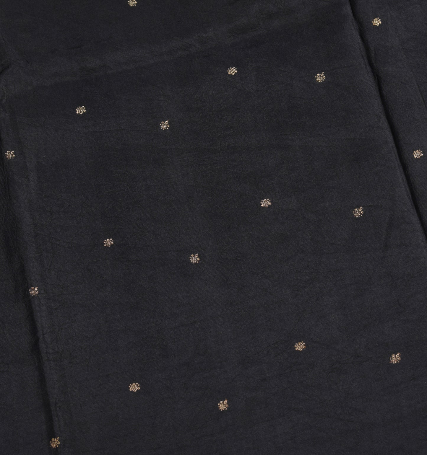 Sushila Vintage Black Zari Brocade Saree Pure Silk HEAVY 5YD Sari Craft Fabric