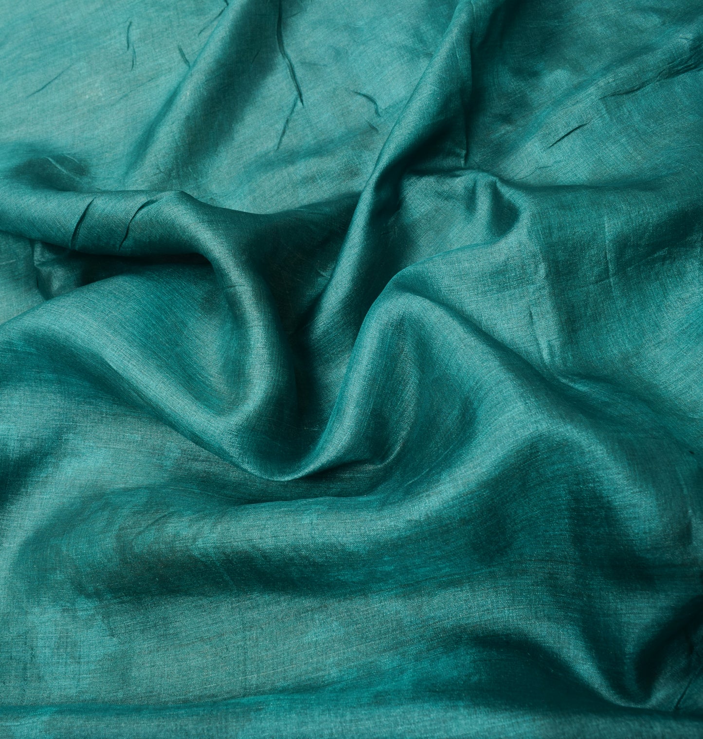 Sushila Vintage Teal Blue Saree Pure Tussar Silk Embroidered Zari Woven Sari Craft Fabric