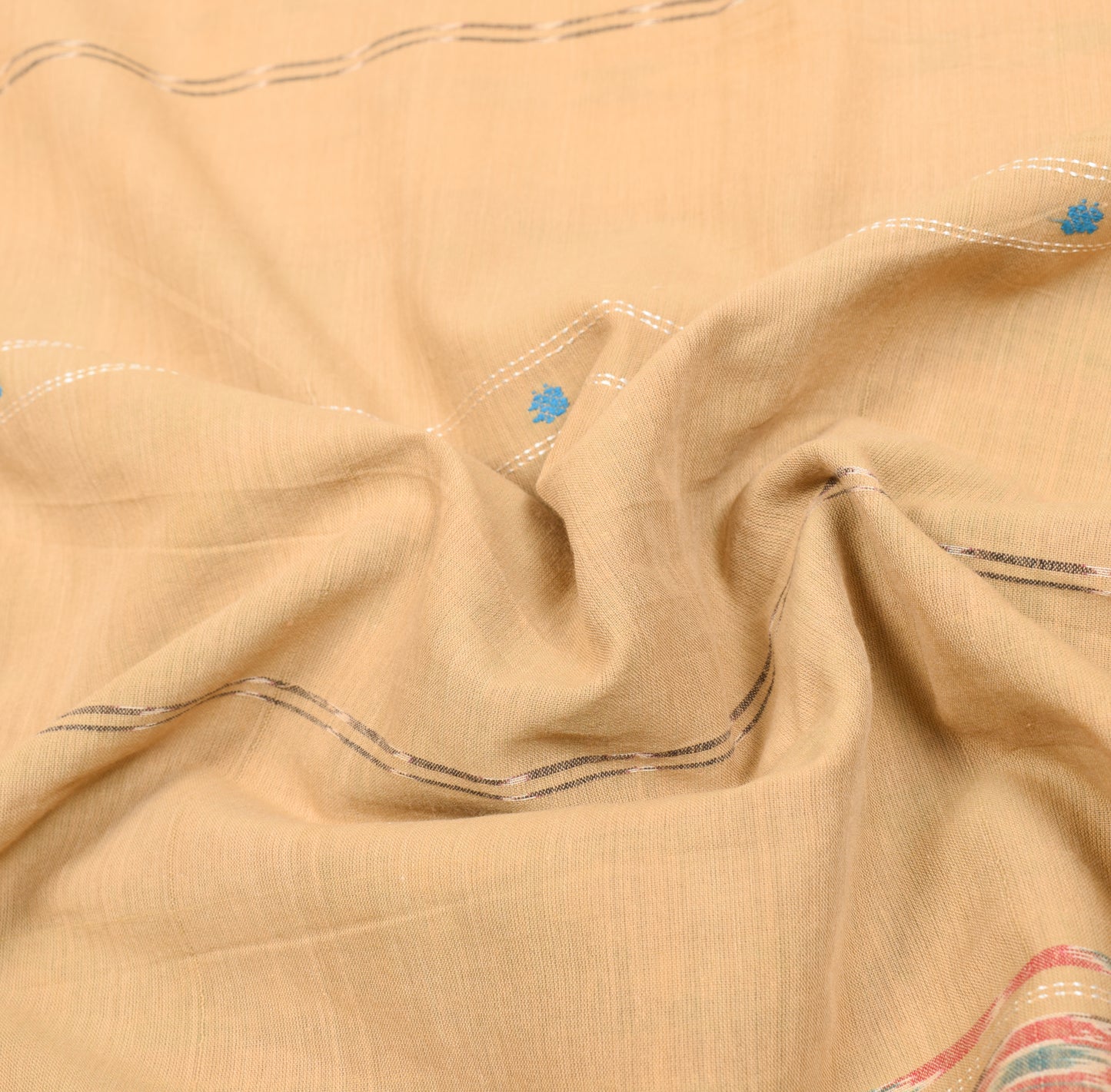 Sushila Vintage Odisha Sambhalpuri Saree Pue Cotton Brown Ikat Sari Fabric