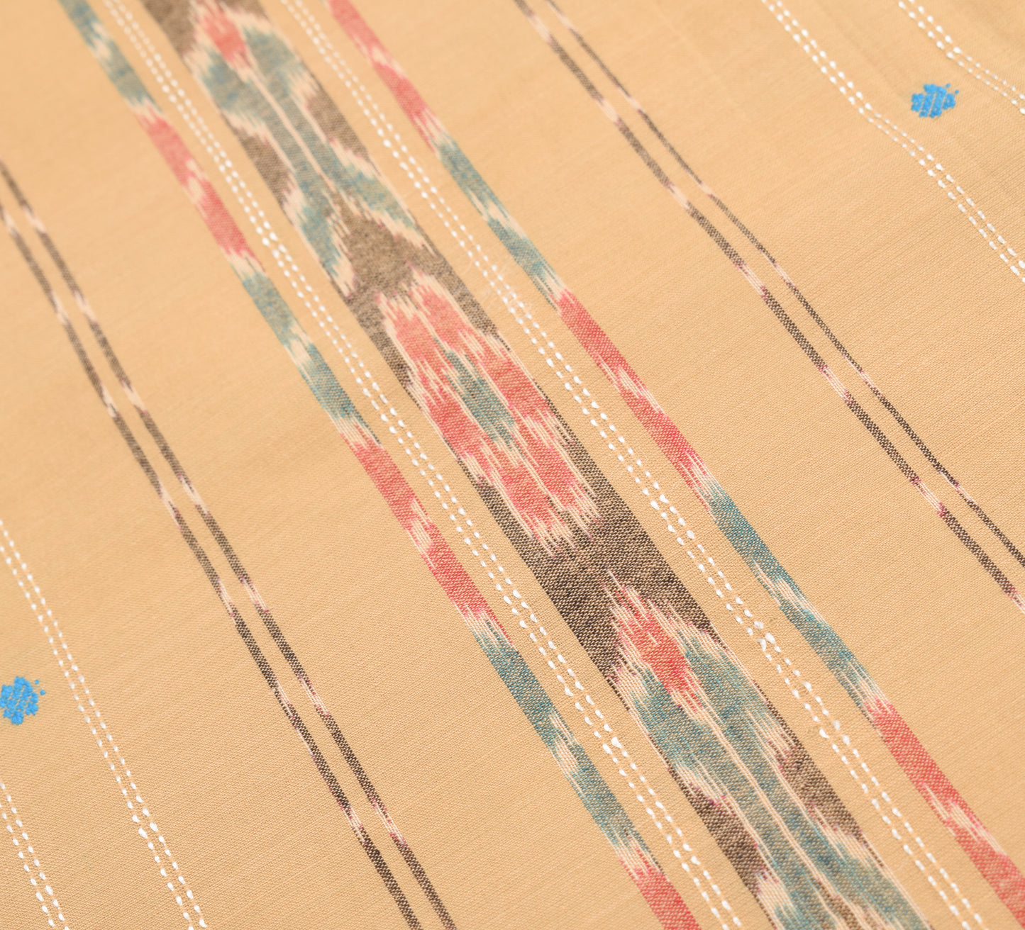 Sushila Vintage Odisha Sambhalpuri Saree Pue Cotton Brown Ikat Sari Fabric