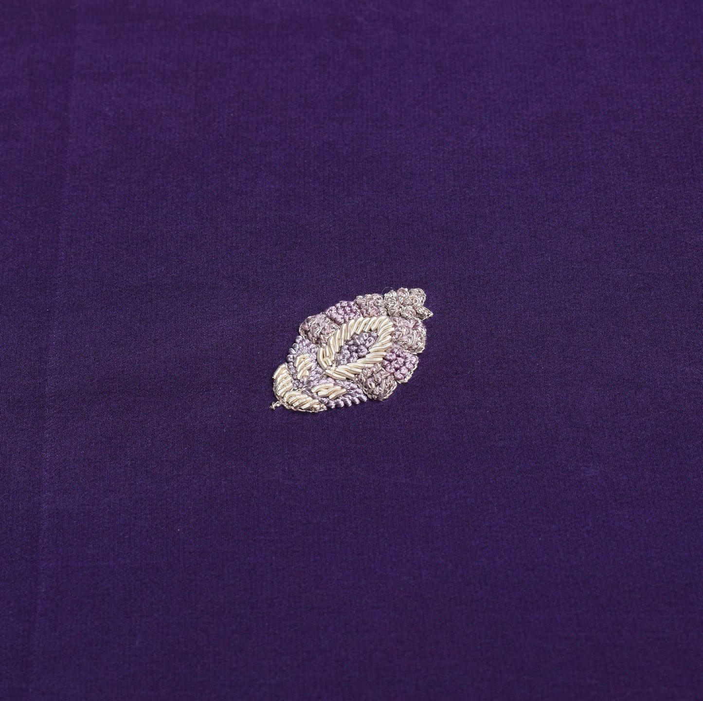 Sushila Vintage Purple Zardozi Work Saree HEAVY Pure Crepe Silk Soft Sari Craft Fabric
