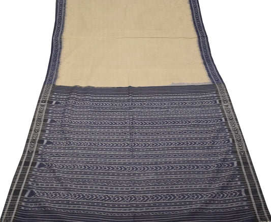 Sushila Vintage Mud Ikat Saree Handwoven Sambalpuri Pure Cotton Sari Fabric