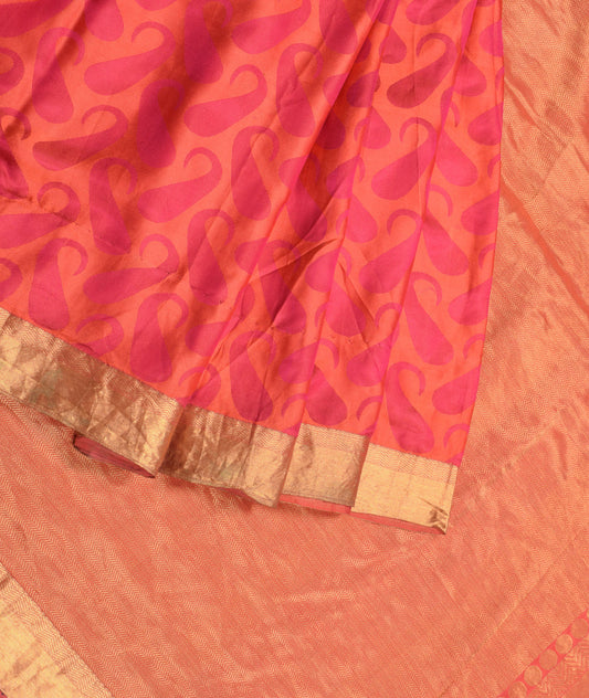 Sushila Vintage Kanchipuram Magenta Saree Pure Silk Gold Zari Brocade Sari Fabric