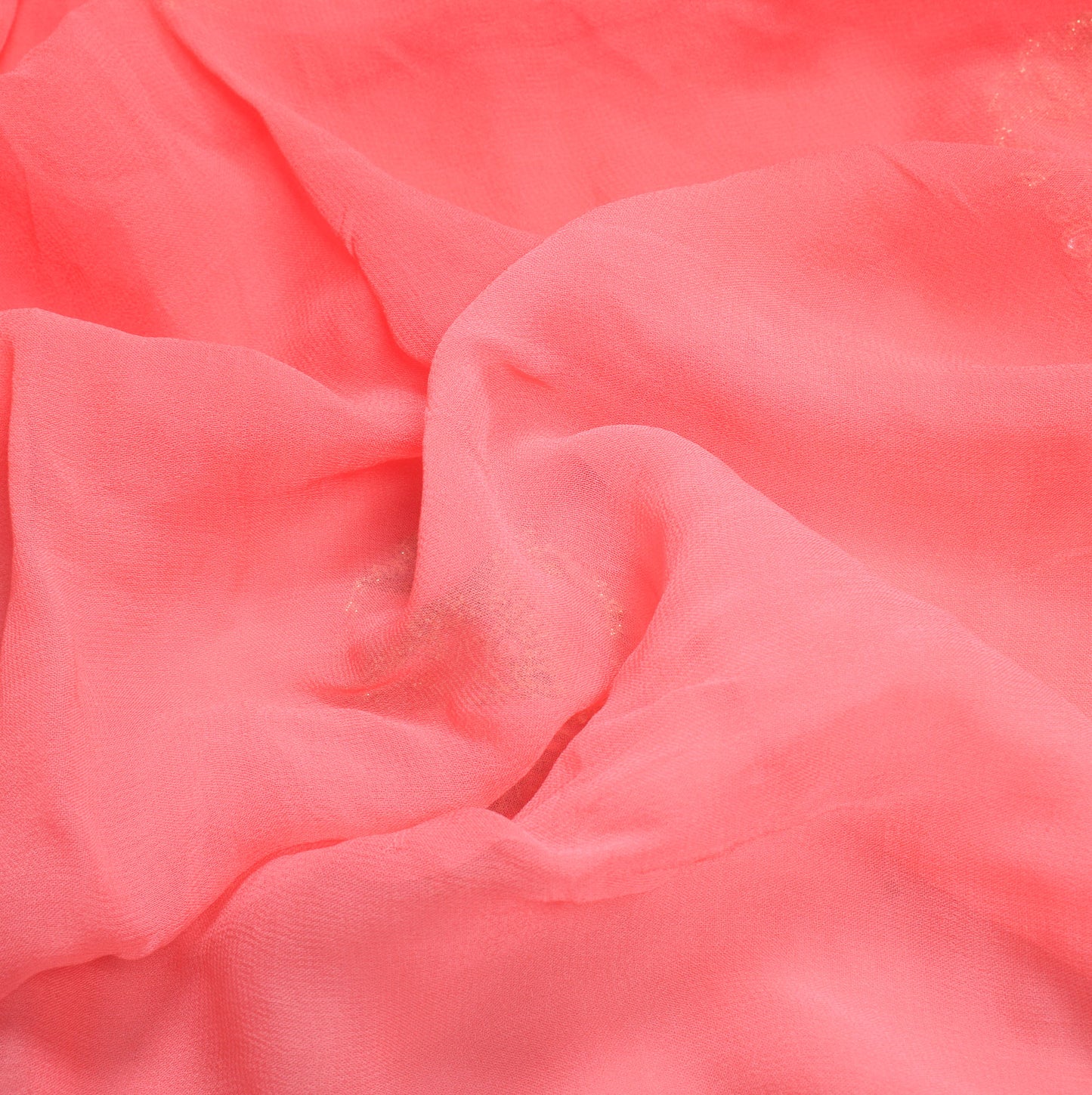 Sushila Vintage HEAVY Carrot Pink Saree Pure Georgette Zari Mirror Work Sari Fabric