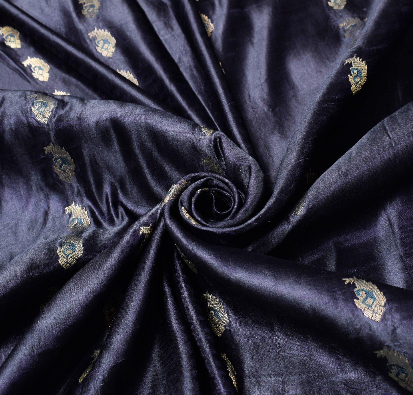 Sushila Vintage Black Banarasi Saree Pure Satin Silk Brocade HEABY Sari Fabric