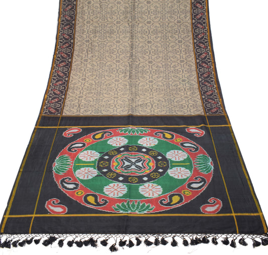 Sushila Vintage Pure Silk Saree Hand Woven Ikat Sambalpuri Soft Sari Fabric