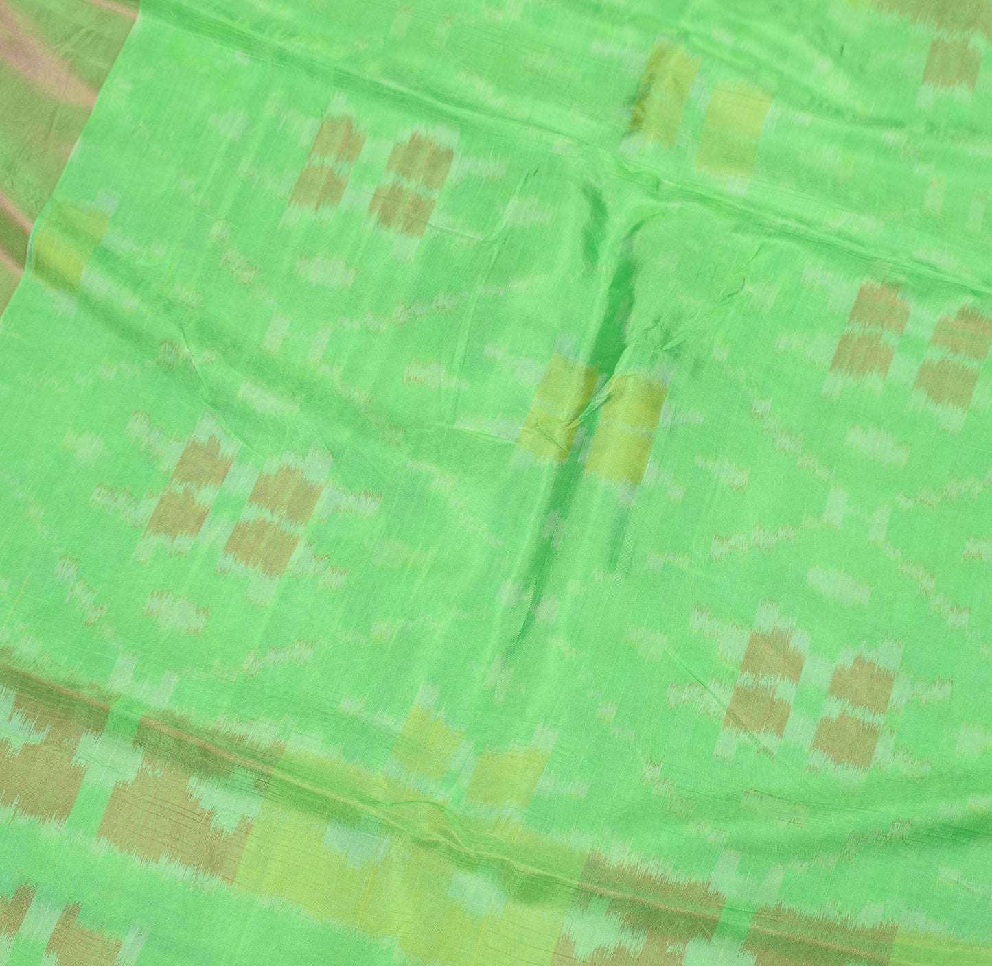Sushila Vintage Pochampally Ikat Saree Geometrical Art Silk Pink Blue Sari Fabric