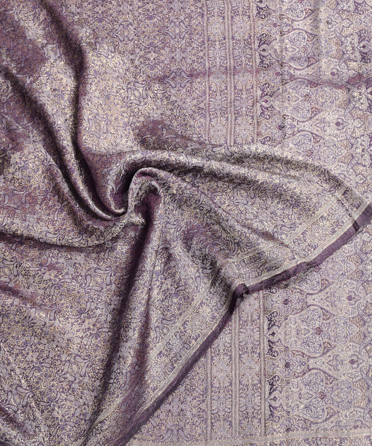 Sushila Vintage Heavy Wine Saree Pure Satin Silk Brocade Banarasi Sari Fabric