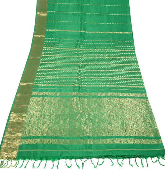 Sushila Vintage Kanchipuram HEAVY Saree Pure Silk Gold Zari Sari Fabric