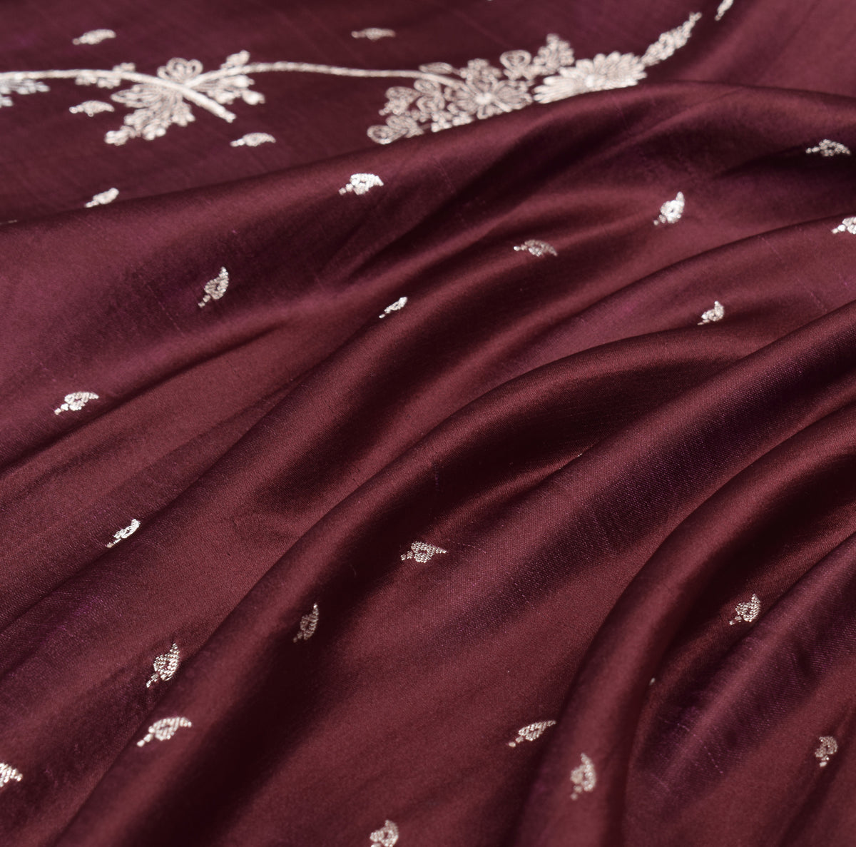 Sushila Vintage Banarasi Brocade Saree Pure Satin Silk Maroon Heavy Sari Fabric