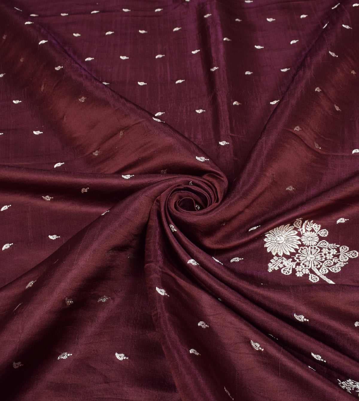 Sushila Vintage Banarasi Brocade Saree Pure Satin Silk Maroon Heavy Sari Fabric