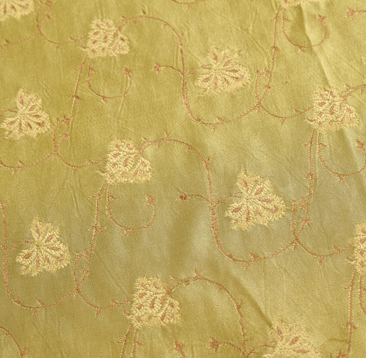 Sushila Vintage Heavy Green Saree Pure Satin Silk Banarasi Tanchoi Sari Fabric