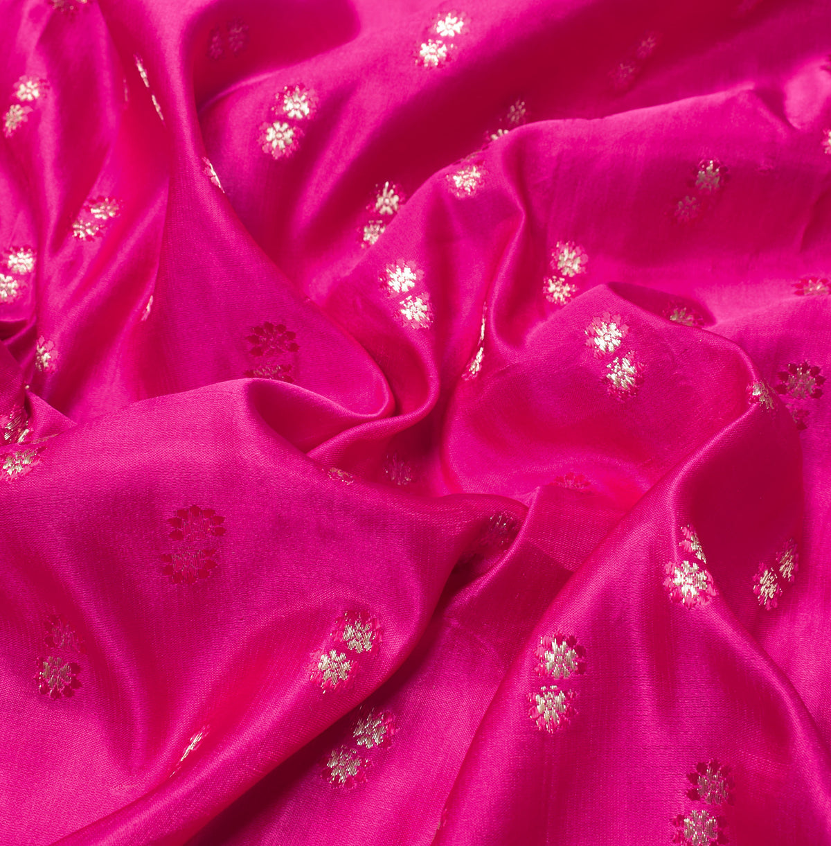 Sushila Vintage Heavy Saree Pure Satin Silk Banarasi Brocade Sari Magenta Fabric