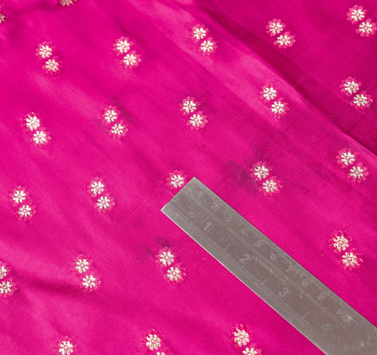 Sushila Vintage Heavy Saree Pure Satin Silk Banarasi Brocade Sari Magenta Fabric