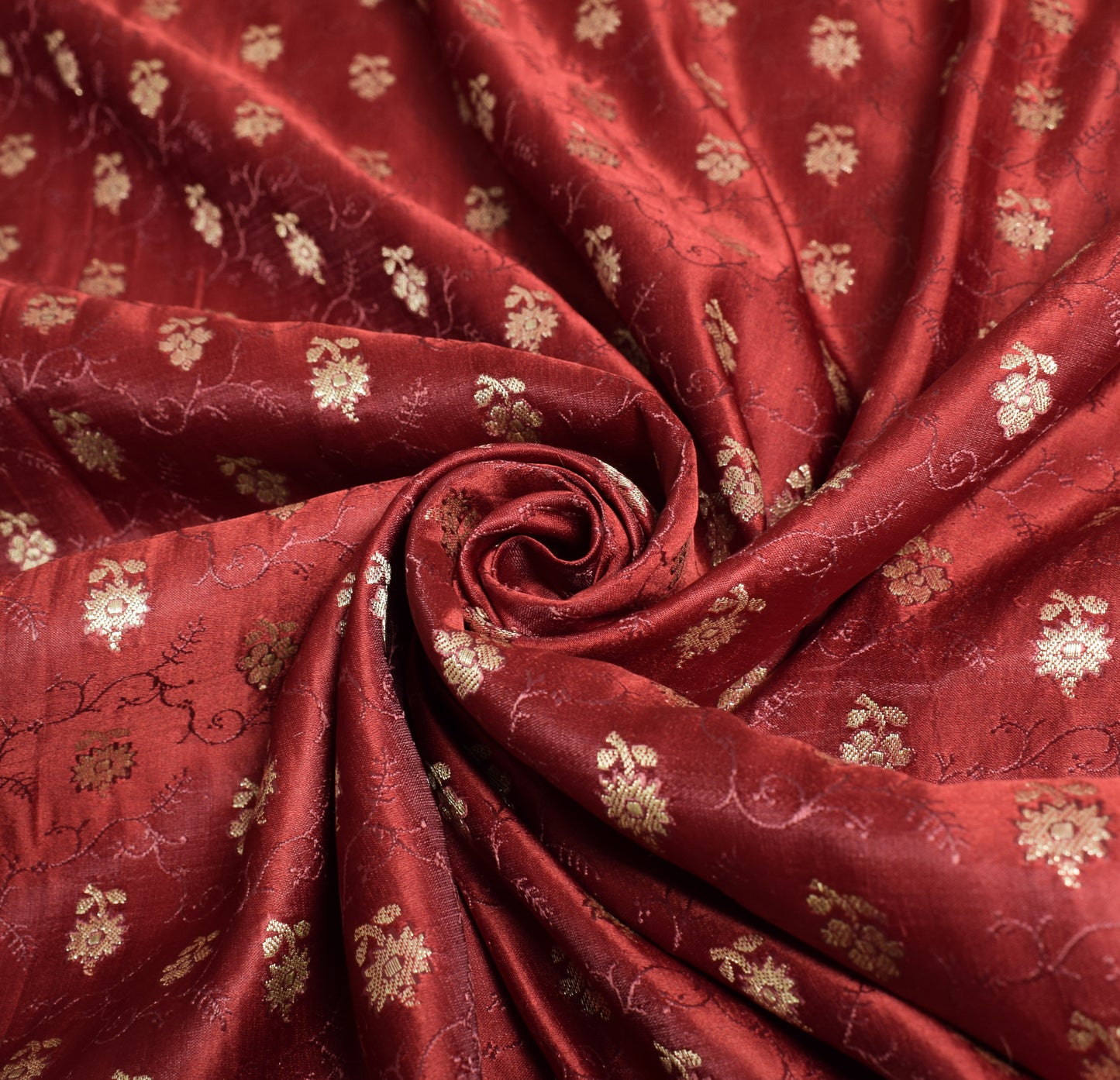 Sushila Vintage Heavy Red Saree Pure Satin Silk Banarasi Brocade Woven 5YD Sari