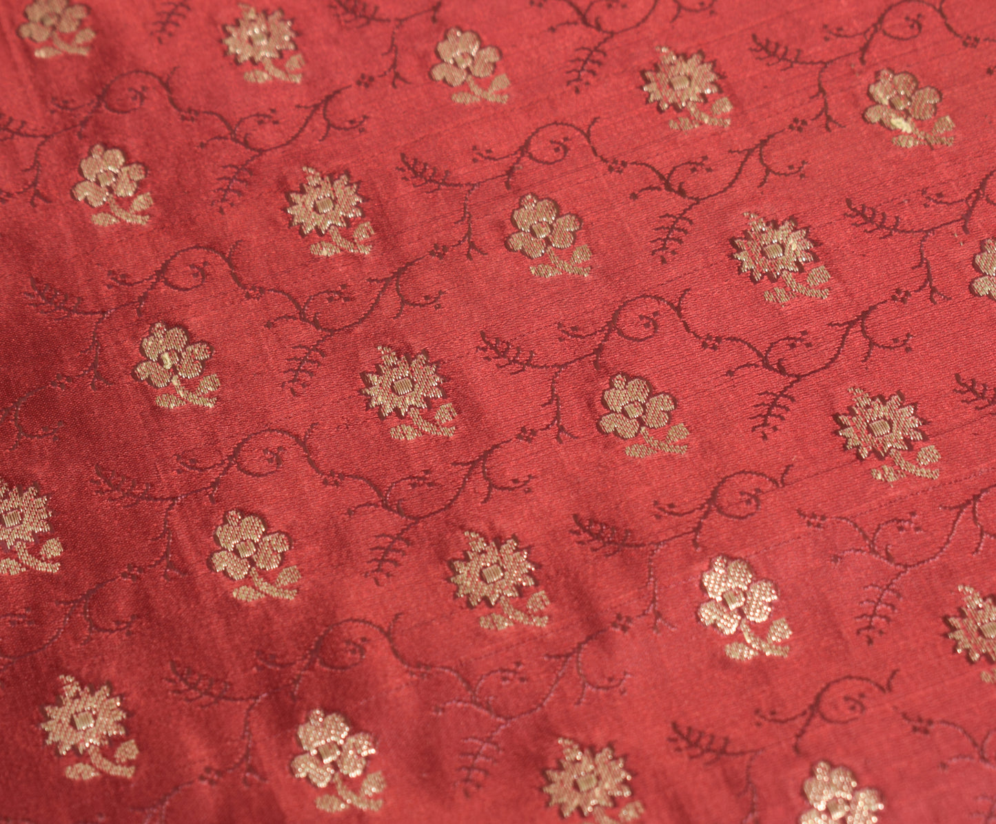 Sushila Vintage Heavy Red Saree Pure Satin Silk Banarasi Brocade Woven 5YD Sari