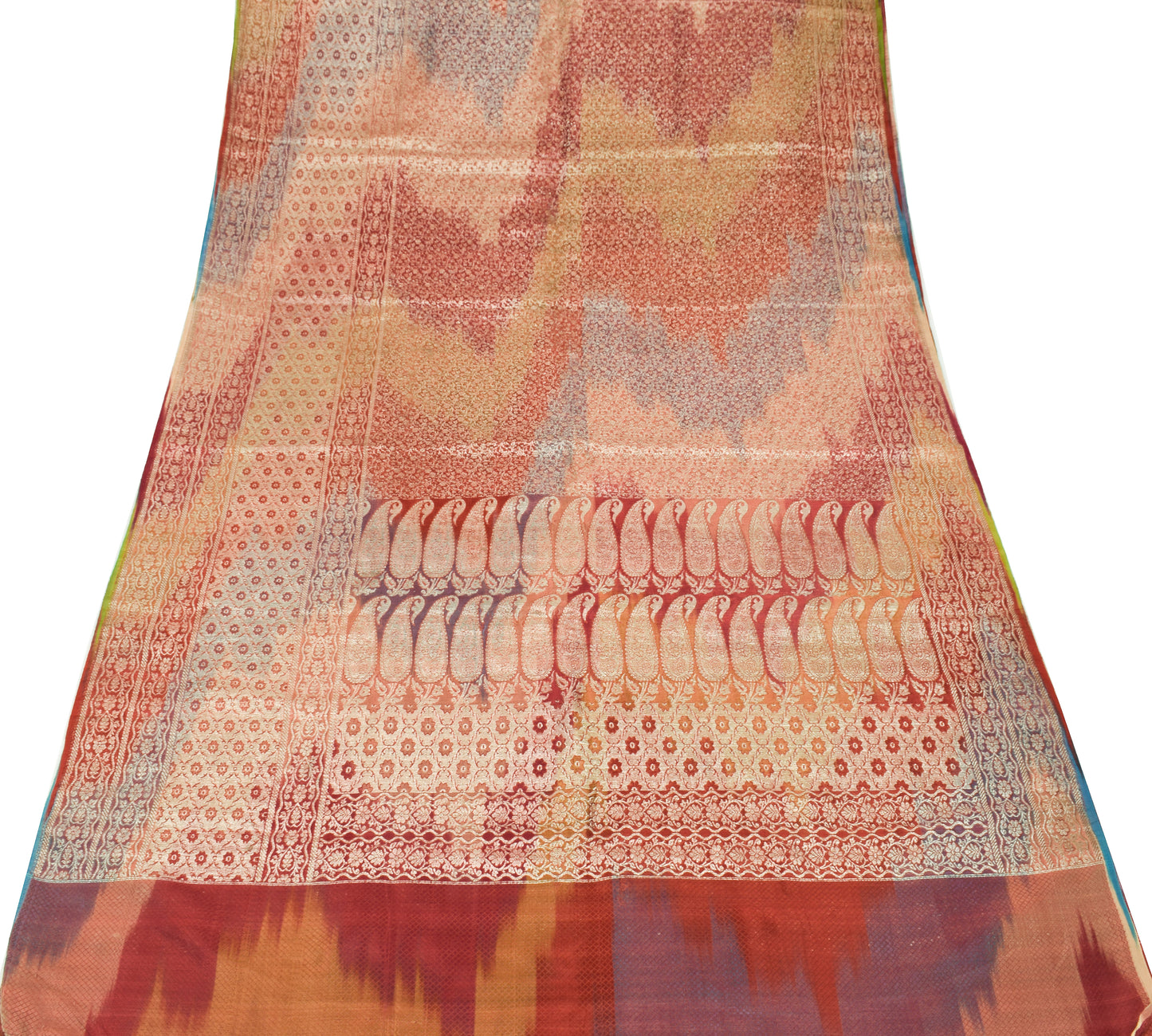 Sushila Vintage Heavy Saree Blend Satin Silk Banarasi Brocade Woven Sari Fabric