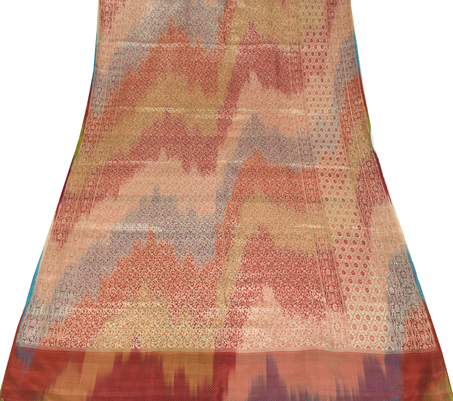 Sushila Vintage Heavy Saree Blend Satin Silk Banarasi Brocade Woven Sari Fabric