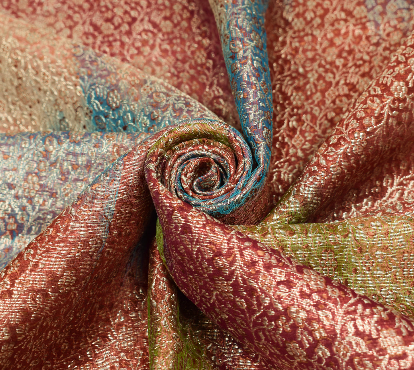 Sushila Vintage Heavy Saree Blend Satin Silk Banarasi Brocade Woven Sari Fabric