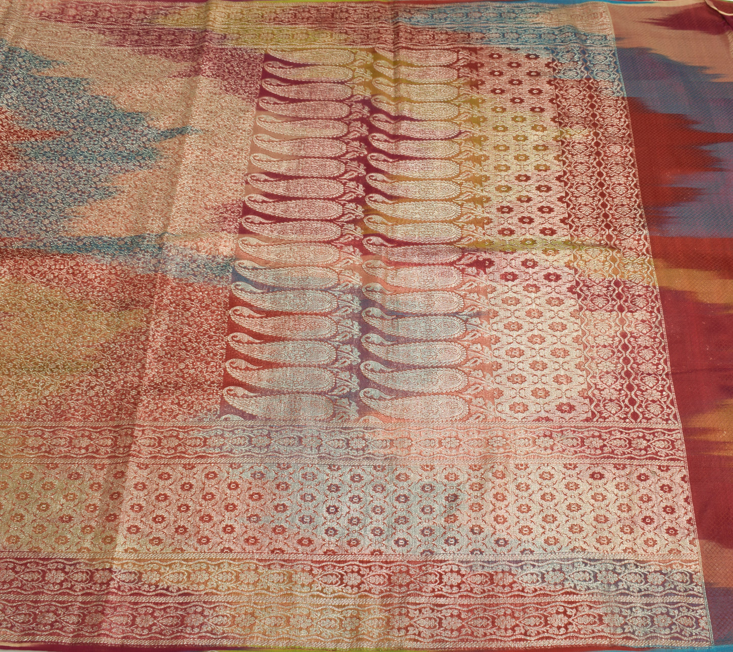 Sushila Vintage Heavy Saree Blend Satin Silk Banarasi Brocade Woven Sari Fabric