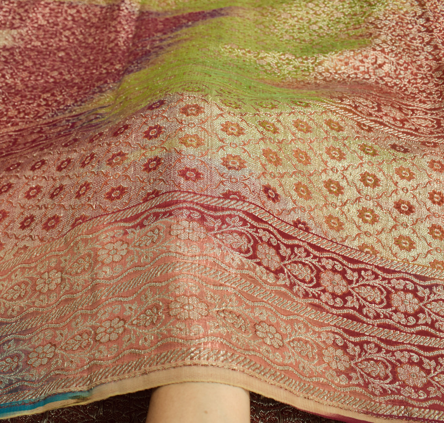 Sushila Vintage Heavy Saree Blend Satin Silk Banarasi Brocade Woven Sari Fabric