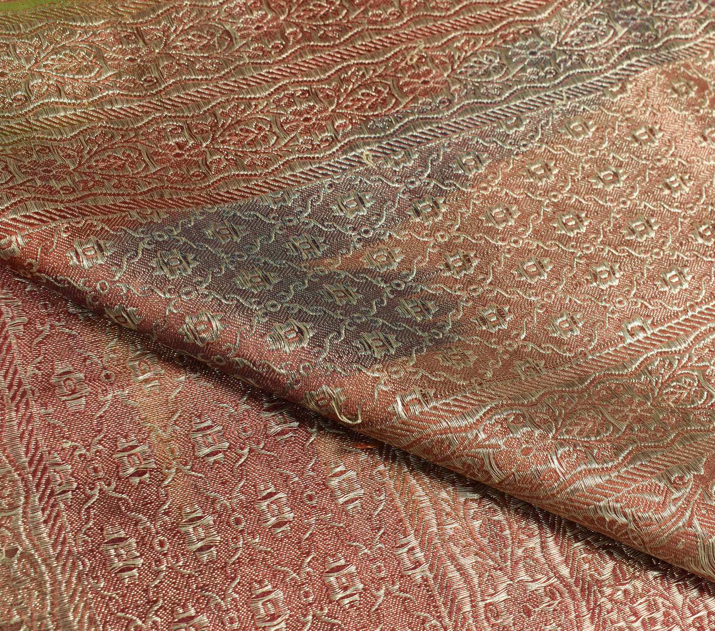Sushila Vintage Heavy Saree Blend Satin Silk Banarasi Brocade Woven Sari Fabric