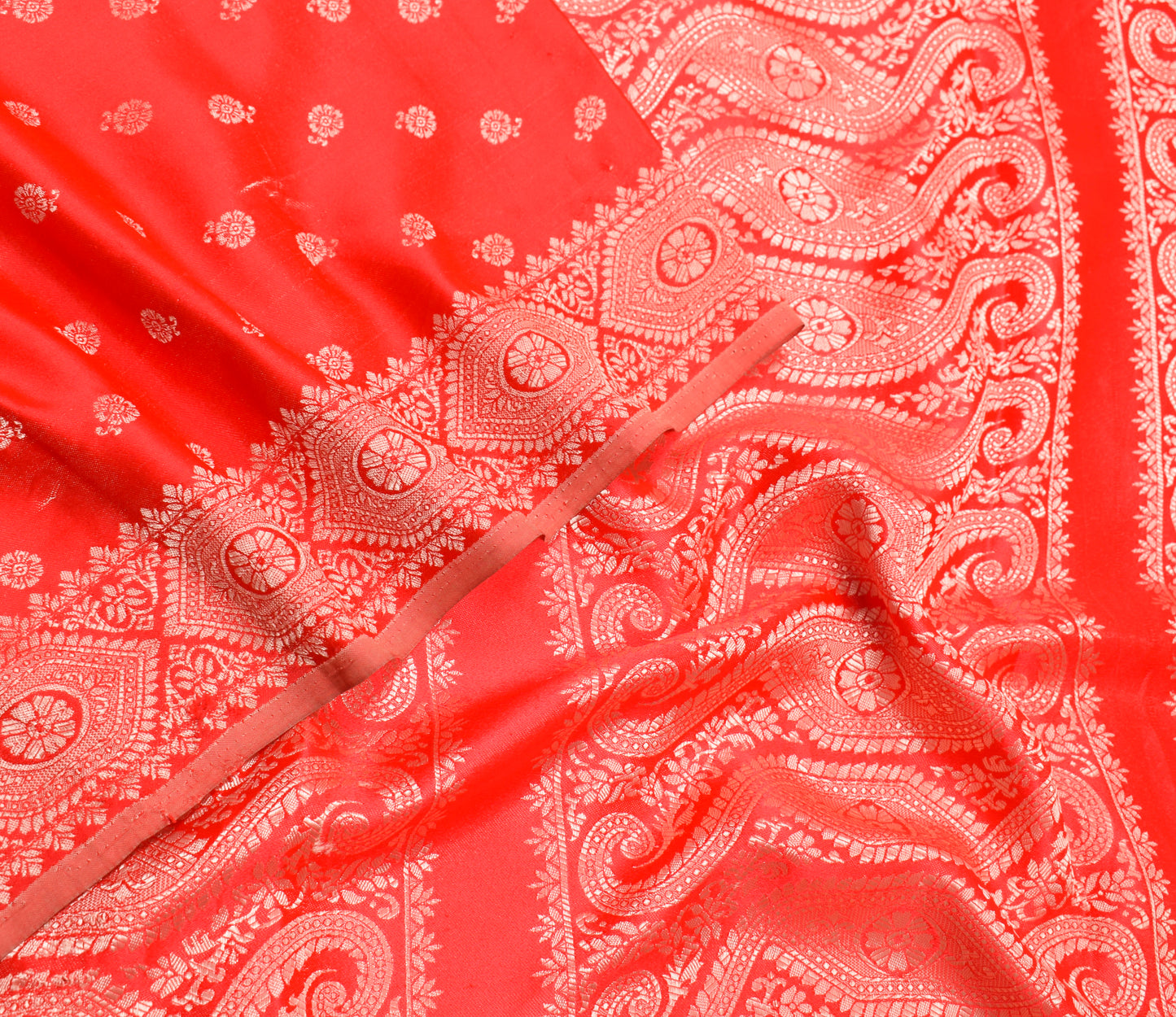 Sushila Vintage Heavy Saree Blend Satin Silk Banarasi Brocade Woven Sari Fabric