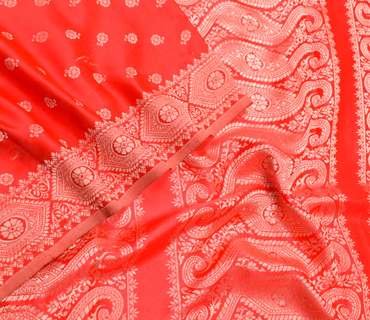 Sushila Vintage Heavy Saree Blend Satin Silk Banarasi Brocade Woven Sari Fabric