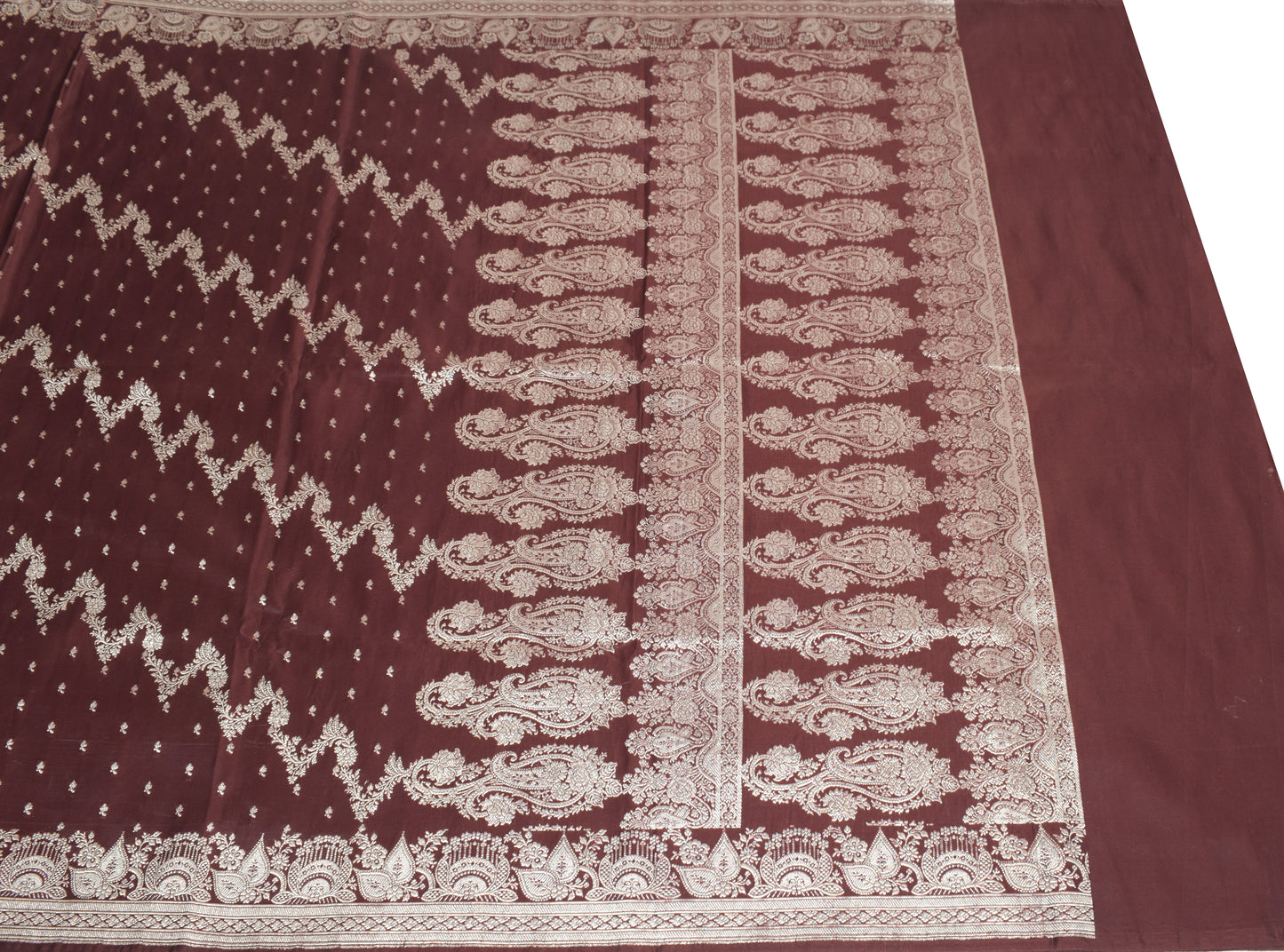 Sushila Vintage Heavy Saree Blend Satin Silk Banarasi Brocade Woven Sari Fabric