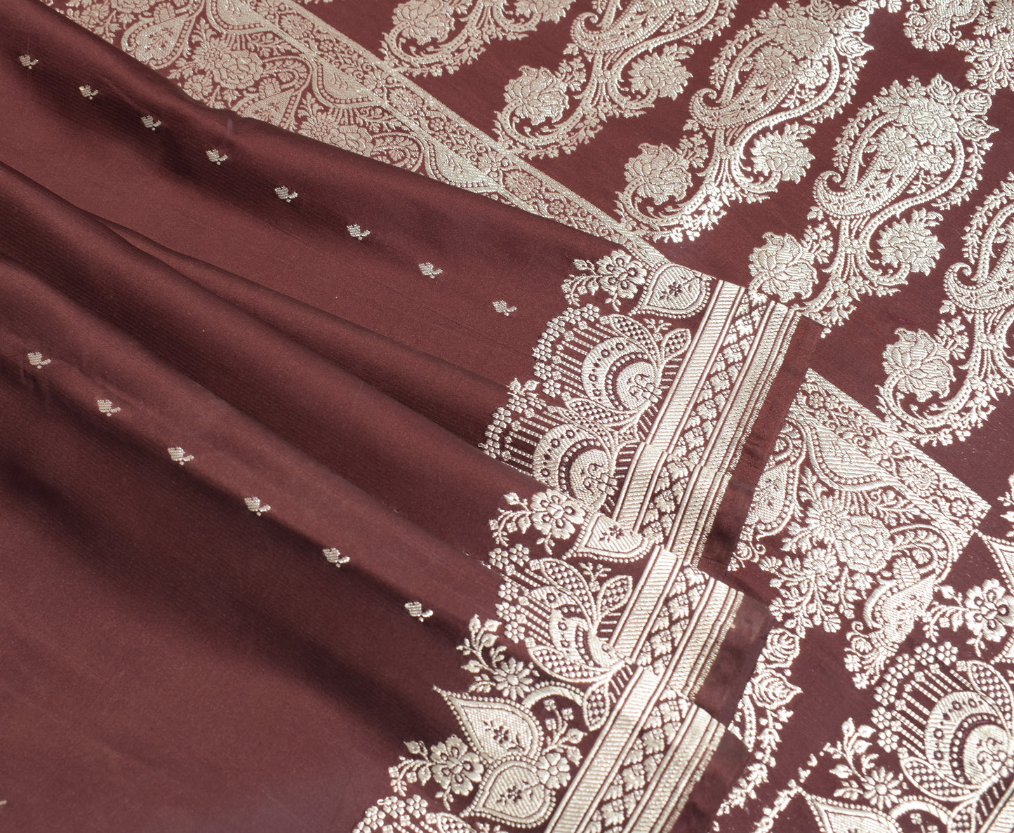 Sushila Vintage Heavy Saree Blend Satin Silk Banarasi Brocade Woven Sari Fabric